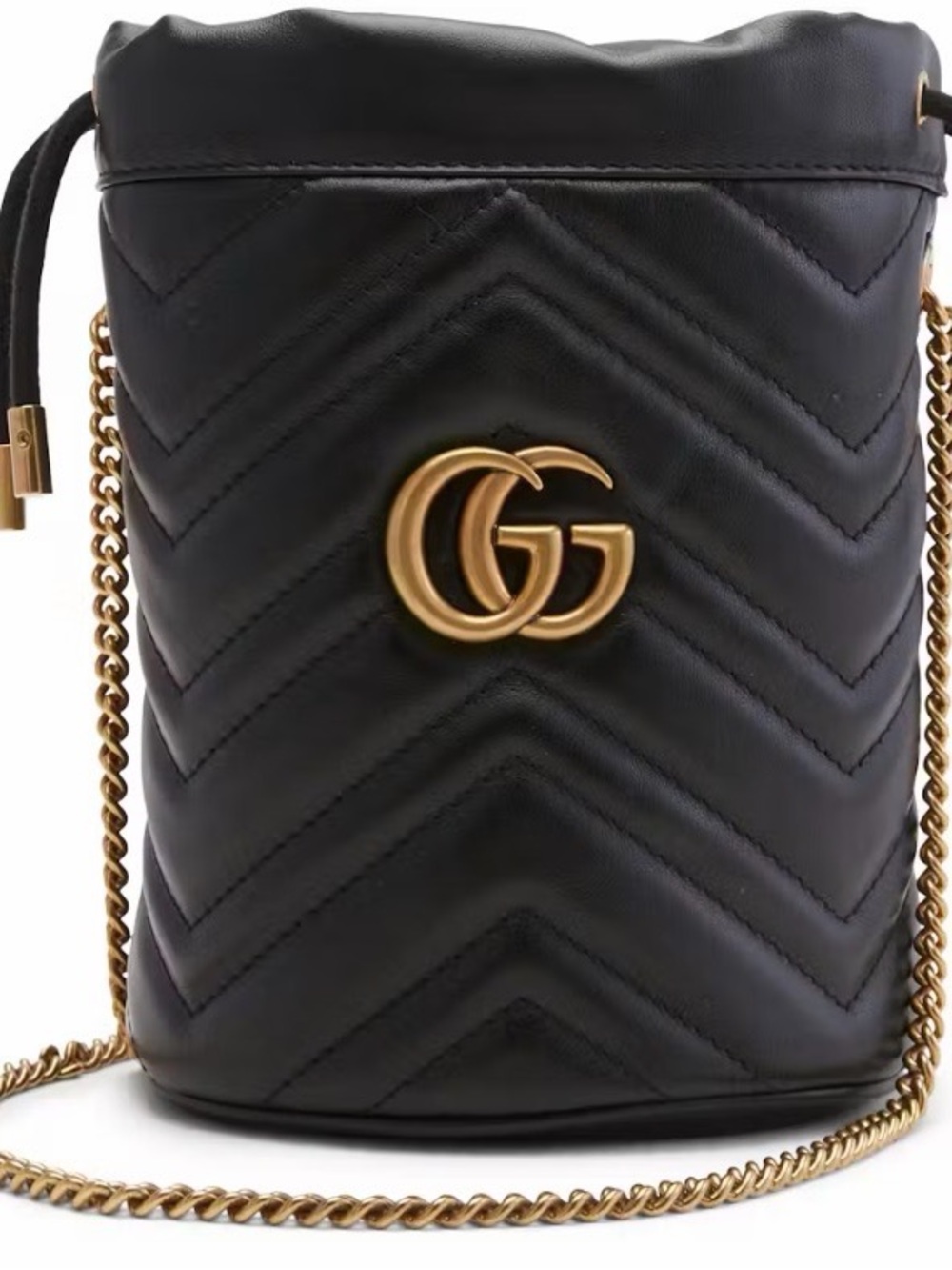 Gucci Black GG Marmont Quilted Leather Mini Bucket Bag